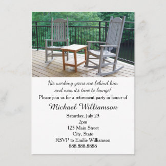 Rocking Porch Chairs Retirement Party Invitation