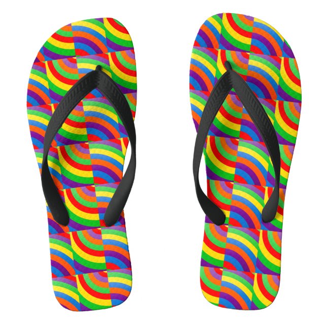 ROCKING RAINBOW SOCK SMALL PATTERNS THONGS (Footbed)