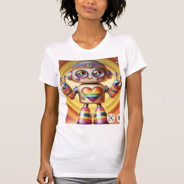 Rocking Retro Robot   T-Shirt (Front)
