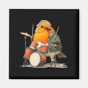 Rocking Robin Bird Costume with Cool Drums Music Magnet
