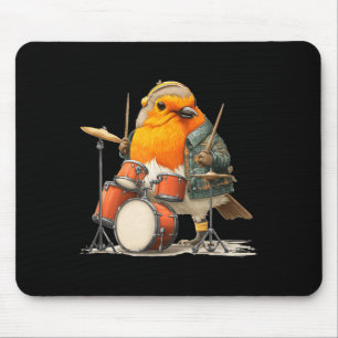 Rocking Robin Bird Costume with Cool Drums Music Mouse Pad