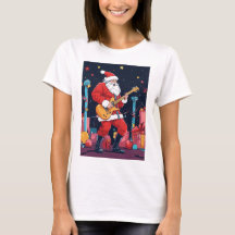 Rocking Santa Claus Playing Electric Guitar