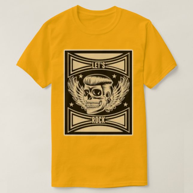 "Rocking Skulls with Wings" T-Shirt (Design Front)