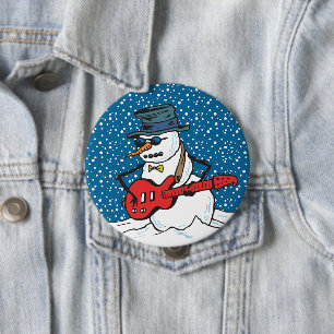 Rocking Snowman 10 Cm Round Badge