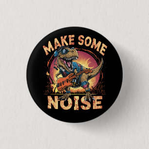 Rocking T-Rex Dinosaur Concert Art 3 Cm Round Badge