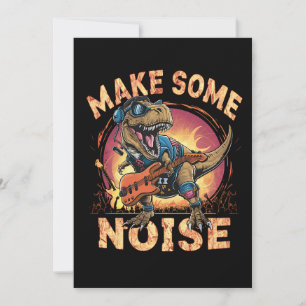 Rocking T-Rex Dinosaur Concert Art Holiday Card