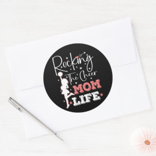 Rocking The Cheer Mum Life Funny Cheerleader Funny Classic Round Sticker