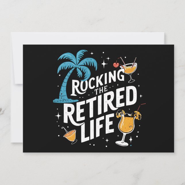 Rocking The Retired Life Summer Funny Retirement Invitation (Front)