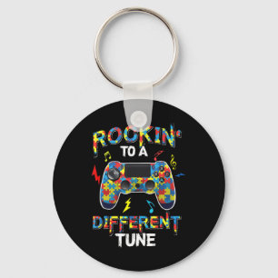 Rocking To A Different Tune Autism Awareness Gamer Key Ring