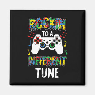 Rocking To A Different Tune Autism Awareness Gamer Magnet