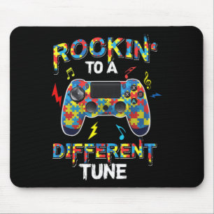 Rocking To A Different Tune Autism Awareness Gamer Mouse Pad