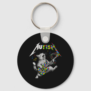 Rocking to A Different Tune Cat Funny for Boys Men Key Ring