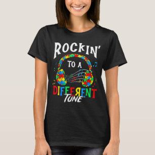 Rocking to A Different Tune for Boys Men Autism T-Shirt