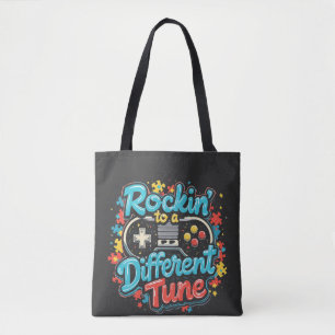 Rocking to a Different Tune Gaming Pad Autism  Tote Bag