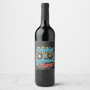 Rocking to a Different Tune Gaming Pad Autism Wine Label