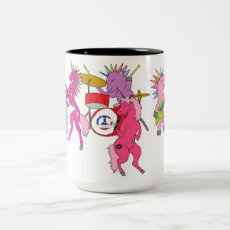 Rocking Unicorn Band Two-Tone Coffee Mug