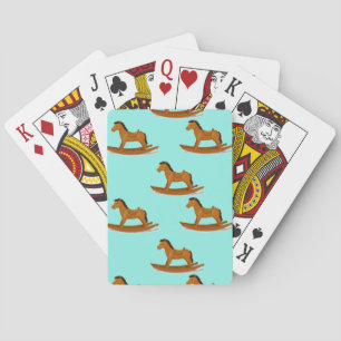 Rocking wooden horse playing cards