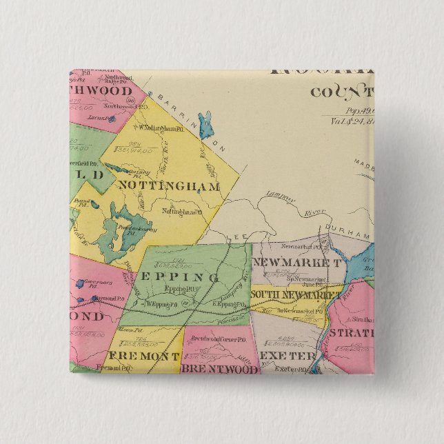 Rockingham County, NH 15 Cm Square Badge (Front)