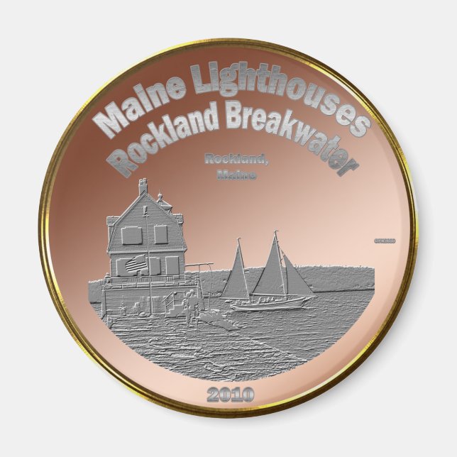 Rockland Breakwater Lighthouse Magnet (Front)