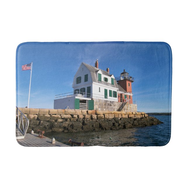 Rockland Breakwater Lighthouse, Maine Bath Mat (Front)