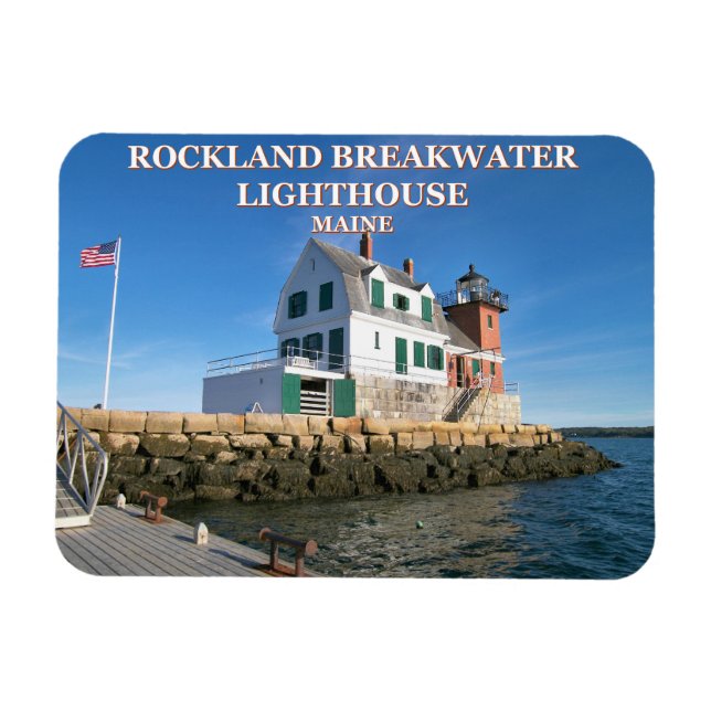 Rockland Breakwater Lighthouse, Maine Photo Magnet (Horizontal)