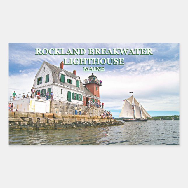 Rockland Breakwater Lighthouse, Maine Stickers (Front)