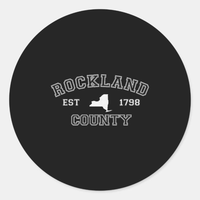 Rockland County New York Est 1798, Ny Collegiate S Classic Round Sticker (Front)