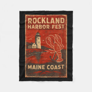 Rockland harbour fest shirt lobster lighthouse mai fleece blanket