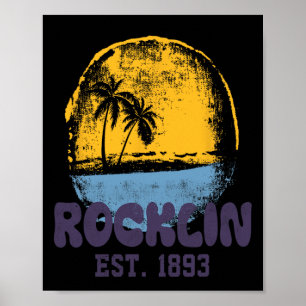 Rocklin California Retro Surfer Vintage Beach Men  Poster