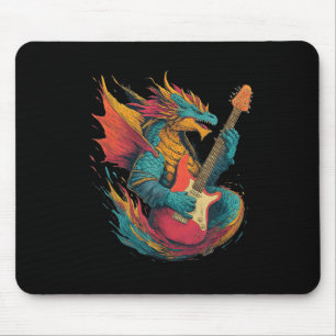 Rockn Roll Dragon Look with Cool E-Guitar Costume Mouse Pad