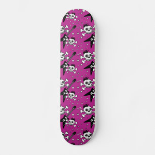 Rock'n Skulls with Guitars Skateboard