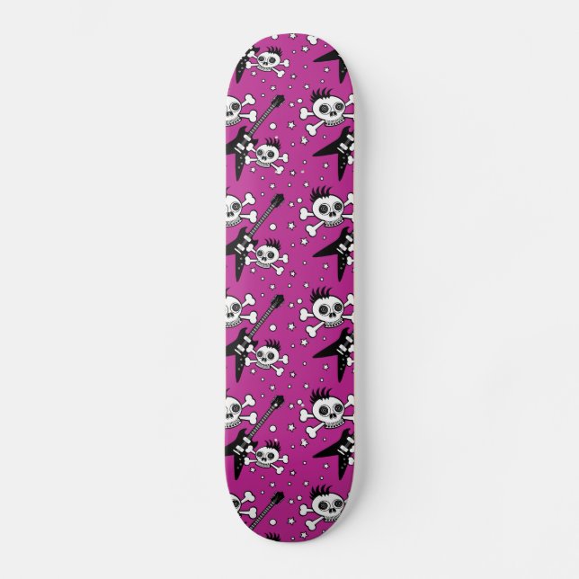 Rock'n Skulls with Guitars Skateboard (Front)