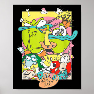 Rockos Modern Life Hilarious Squad Retro Poster