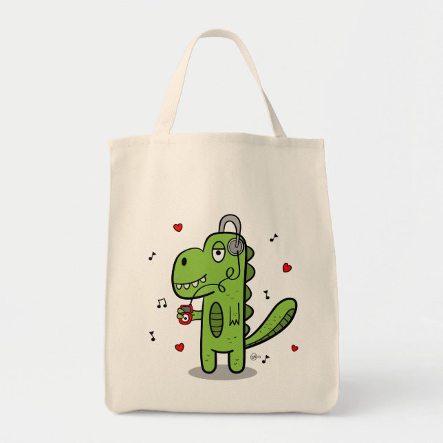 Rockosaur Dinosaur Grocery Tote (Front)