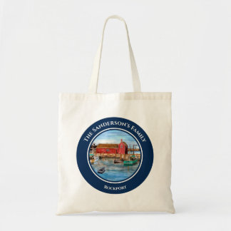 Rockport Harbour Massachusetts New England Paintin Tote Bag