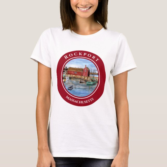 Rockport Harbour Massachusetts New England T-Shirt (Front)