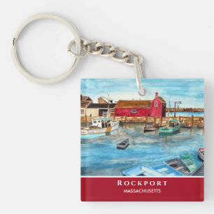 Rockport Harbour Massachusetts New England USA Key Ring