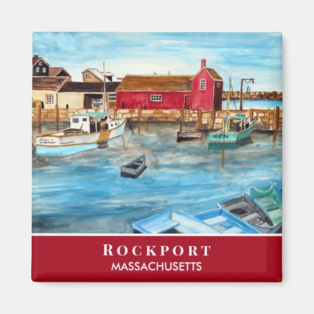 Rockport Harbour Massachusetts New England USA Magnet (Front)