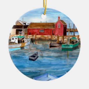 Rockport Massachussetts New England Painting Ceramic Ornament