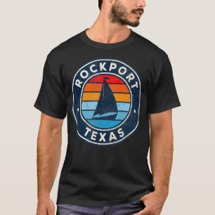 Rockport Texas TX Vintage Sailboat Retro 70s  T-Shirt