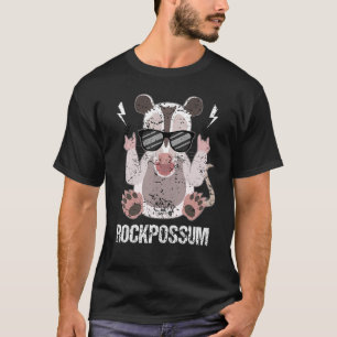 Rockpossum Opossum With Sunglasses Shows Rock Hand T-Shirt
