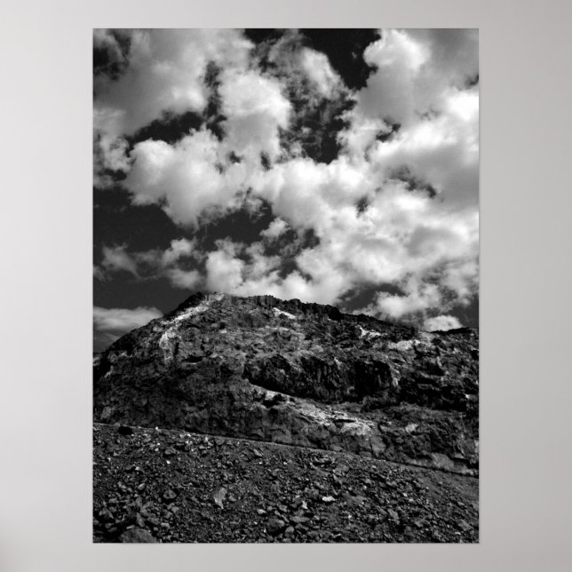 Rocks and Clouds BW Poster (Front)