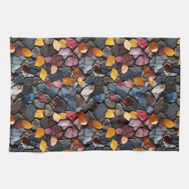 Rocks and Leaves Tea Towel (Horizontal)
