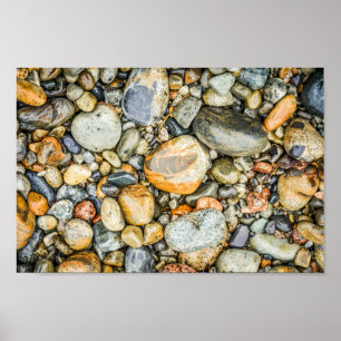 Rocks and Pebbles on a Beach in Maine Archival Poster