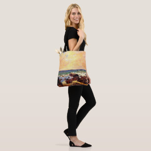 Rocks and Sea by Paul  Gauguin, Tote Bag
