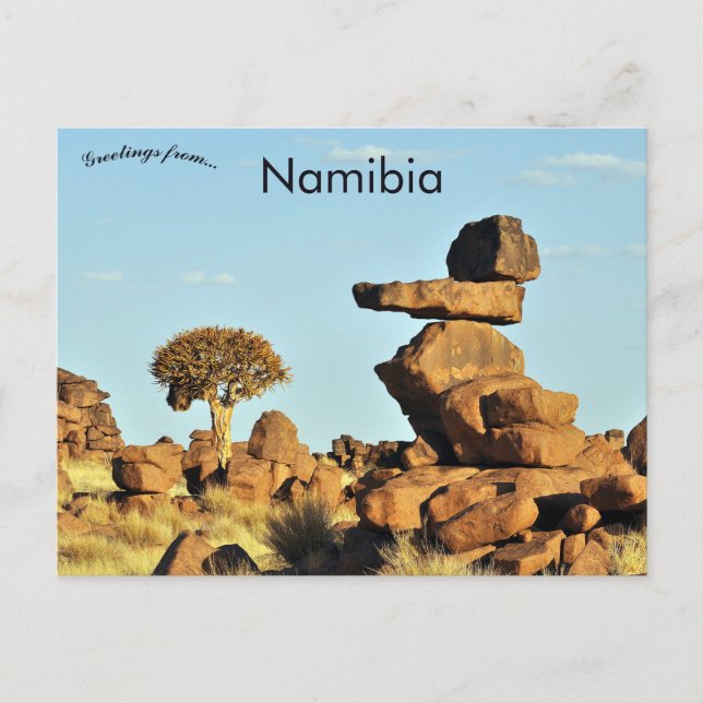 Rocks and Trees in Namibia Postcard (Front)