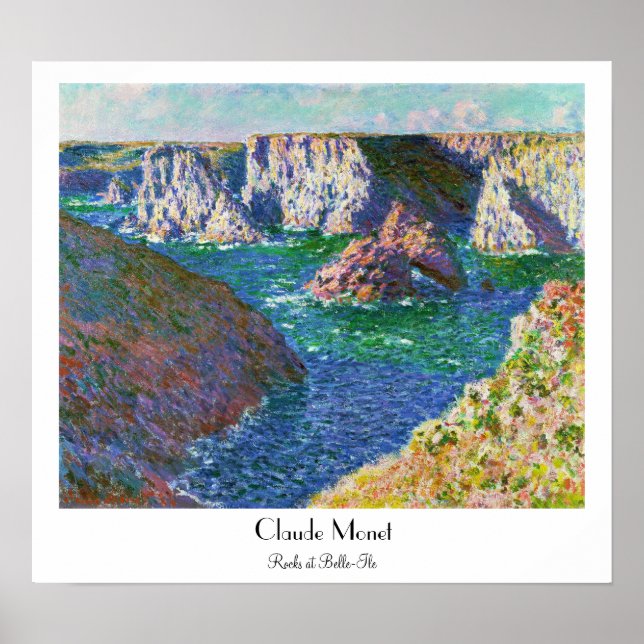 Rocks at Belle-Ile Claude Monet Poster (Front)