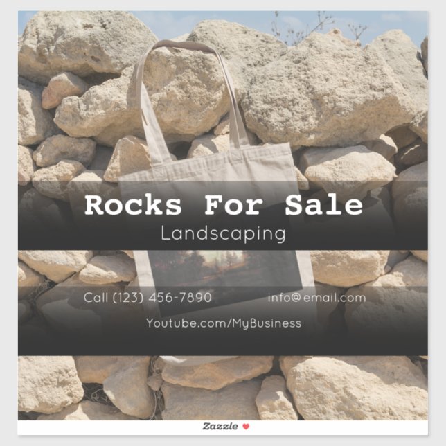 Rocks For Sale Vehicle Advertising Sticker (Sheet)