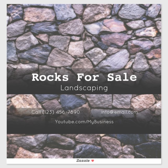Rocks For Sale Vehicle Advertising Sticker (Sheet)