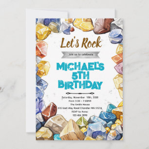Rocks Geology Birthday party invitation